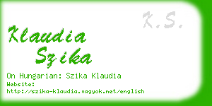 klaudia szika business card